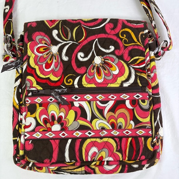 VERA BRADLEY Puccini Print Quilted Crossbody Messenger Bag Purse 60s 70s Boho - Picture 3 of 17